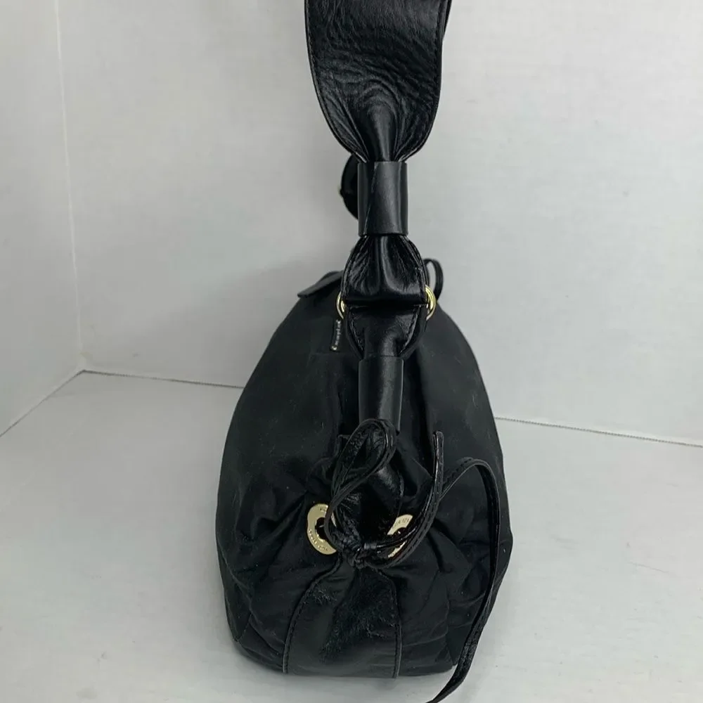 Kate Spade black nylon leather hobo shoulder bag